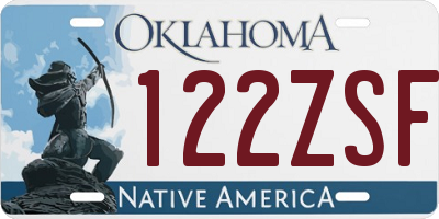 OK license plate 122ZSF