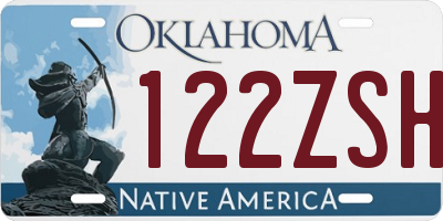 OK license plate 122ZSH