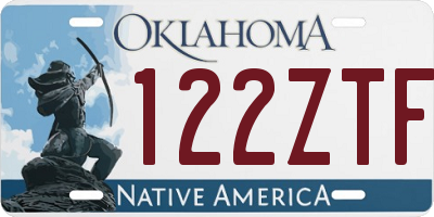 OK license plate 122ZTF