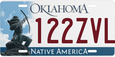 OK license plate 122ZVL