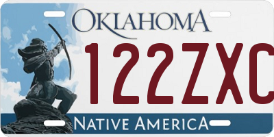 OK license plate 122ZXC