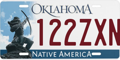 OK license plate 122ZXN