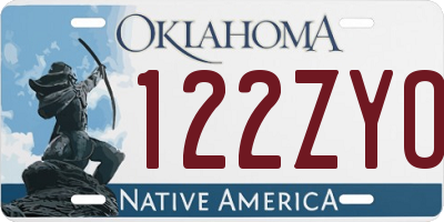 OK license plate 122ZYO
