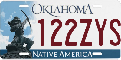 OK license plate 122ZYS