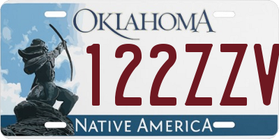 OK license plate 122ZZV