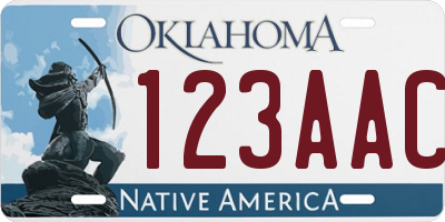 OK license plate 123AAC