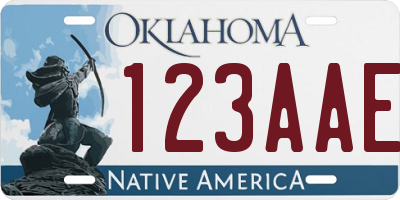 OK license plate 123AAE