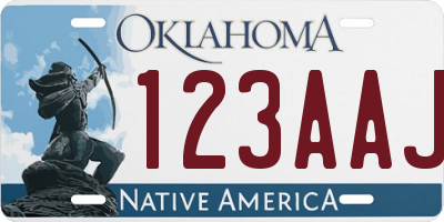 OK license plate 123AAJ