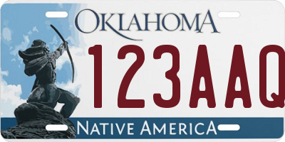 OK license plate 123AAQ
