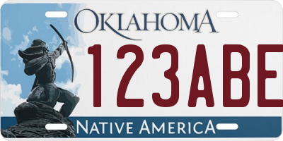 OK license plate 123ABE