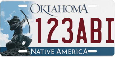 OK license plate 123ABI