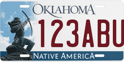 OK license plate 123ABU