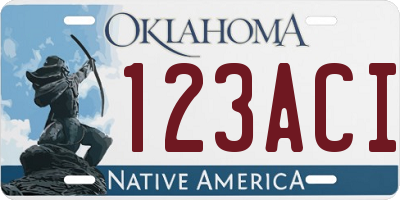 OK license plate 123ACI