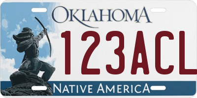 OK license plate 123ACL