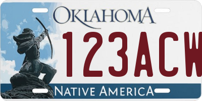 OK license plate 123ACW