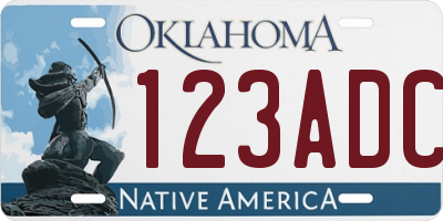 OK license plate 123ADC
