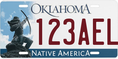 OK license plate 123AEL