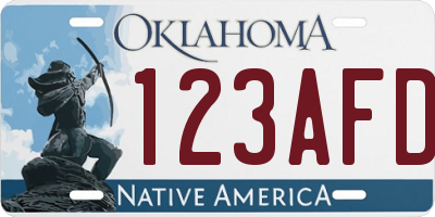 OK license plate 123AFD