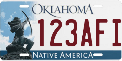 OK license plate 123AFI