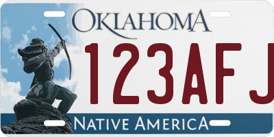 OK license plate 123AFJ