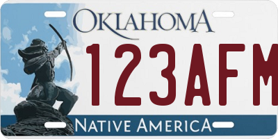 OK license plate 123AFM