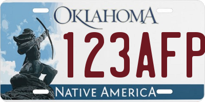OK license plate 123AFP