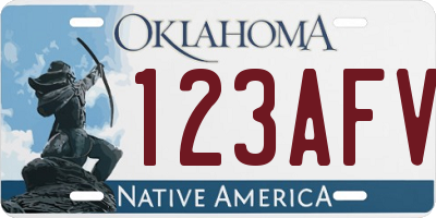 OK license plate 123AFV