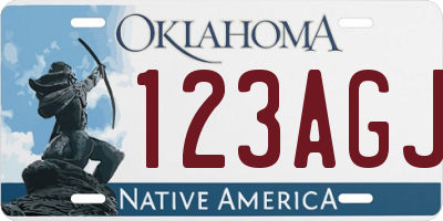 OK license plate 123AGJ