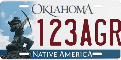 OK license plate 123AGR