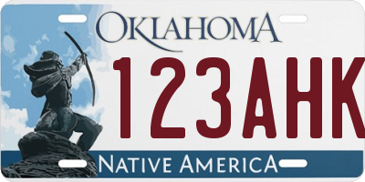 OK license plate 123AHK