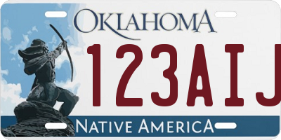 OK license plate 123AIJ