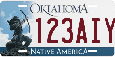 OK license plate 123AIY