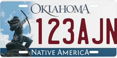 OK license plate 123AJN