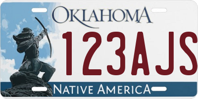 OK license plate 123AJS