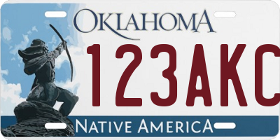 OK license plate 123AKC