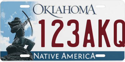 OK license plate 123AKQ