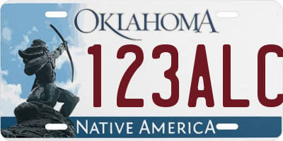 OK license plate 123ALC