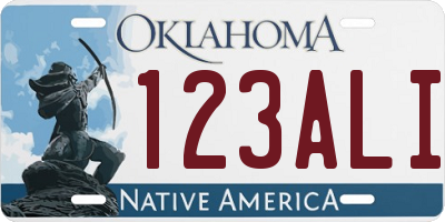OK license plate 123ALI