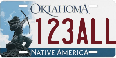 OK license plate 123ALL