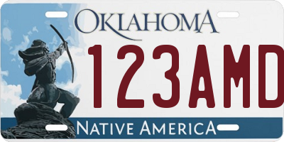 OK license plate 123AMD