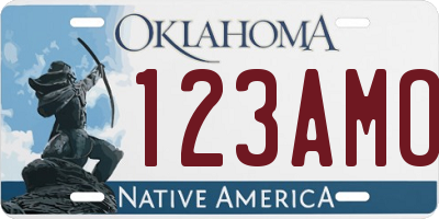 OK license plate 123AMO