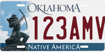 OK license plate 123AMV