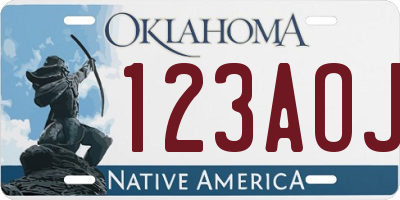 OK license plate 123AOJ