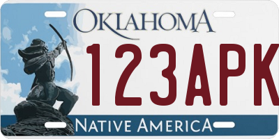 OK license plate 123APK