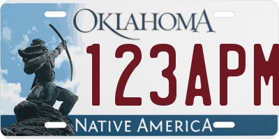 OK license plate 123APM