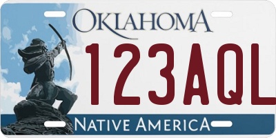 OK license plate 123AQL