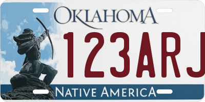 OK license plate 123ARJ