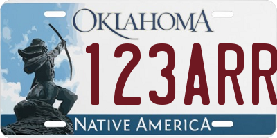 OK license plate 123ARR