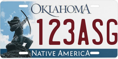 OK license plate 123ASG