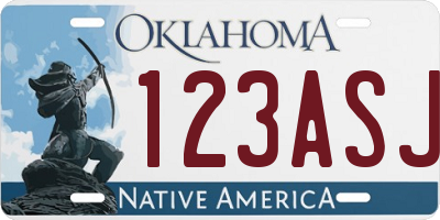 OK license plate 123ASJ